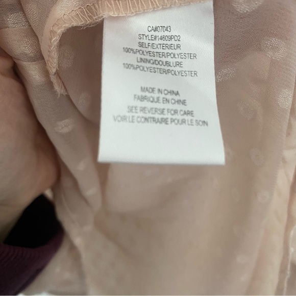 DANIEL Rainn Blush Pink Dotted Long Sleeve Oversized Blouse Small - Picture 5 of 7